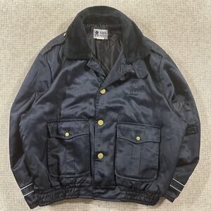 Vintage Police Coat Bomber Uniform‎ Jacket Fur Collar Security Safety Halloween